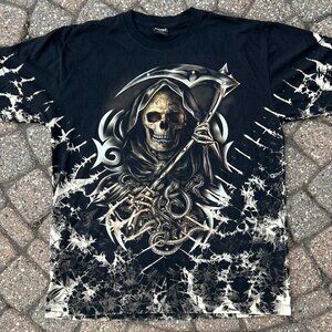 Survivors Grim Reaper Studded Sickle T Shirt Sz XL EUC